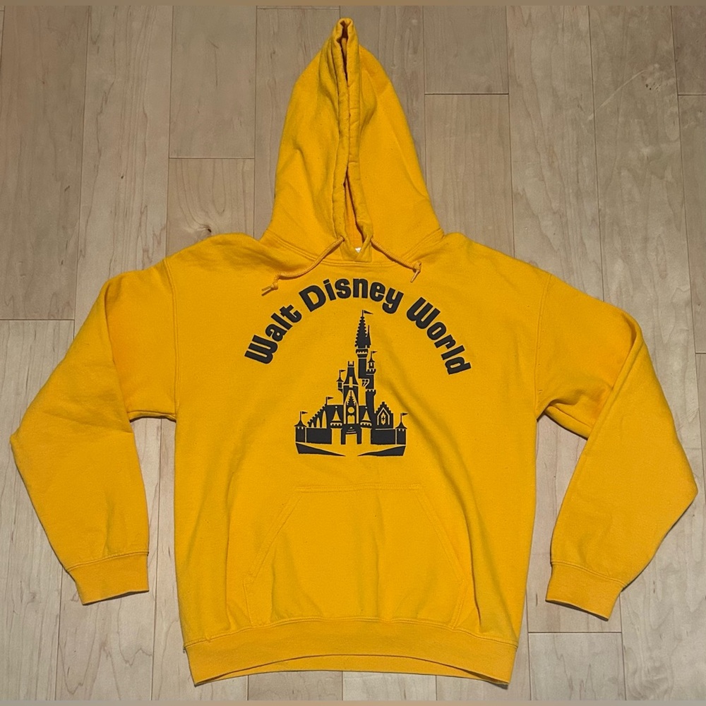 Walt Disney World 50th Anniversary Vault Retro Castle Hoodie Sweatshirt in Gold